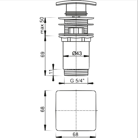 Водослив для раковины Alcaplast A393, click/clack купить в СОМ