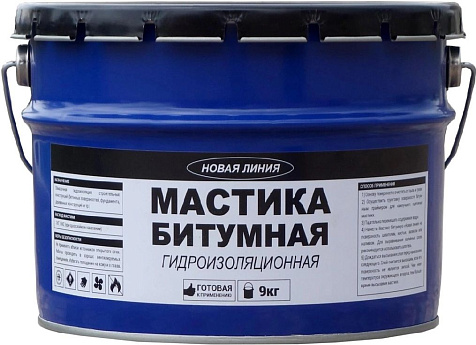 Мастика битумная Новая Линия, 9кг купить в СОМ