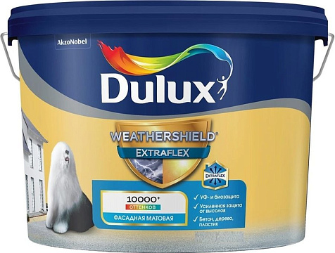Краска фасадная Dulux Weathershield Extraflex, база BW, 9 л купить в СОМ