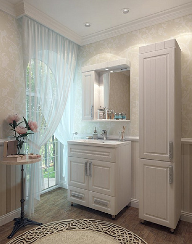 Пенал напольный Eva Gold Paradiz 35, белое дерево купить в СОМ