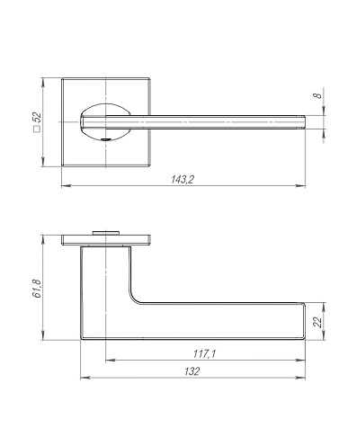 Ручка раздельная K.ARC.Q52.MAIN BL-24 черный купить в СОМ