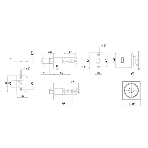 Ручка защелка PUNTO DK772/BL BL-ET (кл./фик.) черный купить в СОМ