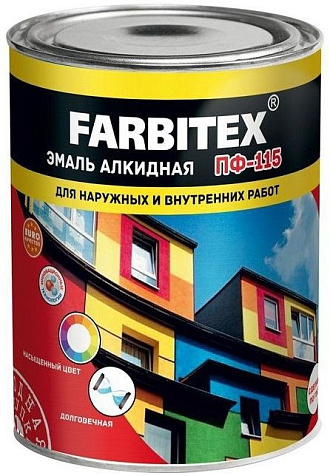 Эмаль ПФ-115 Farbitex, желтая, 1.8 кг купить в СОМ
