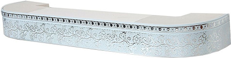 Карниз Ажур белый/серебро 280см 3-рядный 70мм купить в СОМ