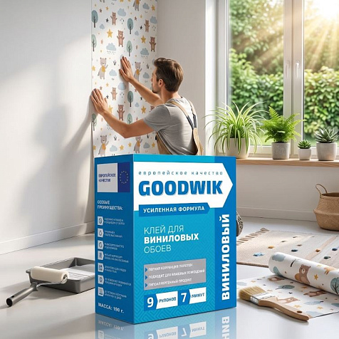 Клей Goodwik 9 для виниловых обоев, 190 гр купить в СОМ